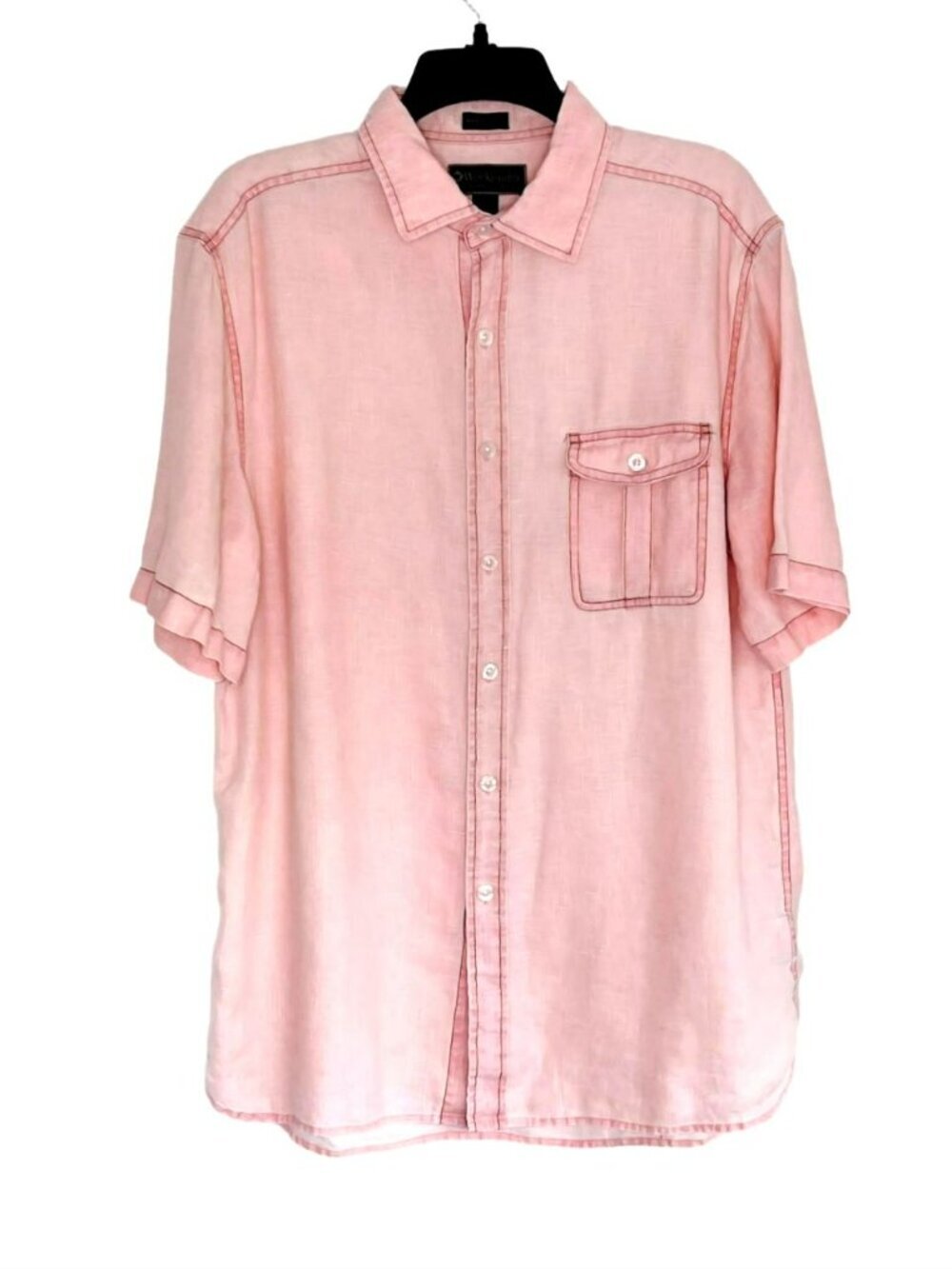 Mens 100% Linen Shirt sz L Weekender Luau Edition Cruise Resort Beach Vacation